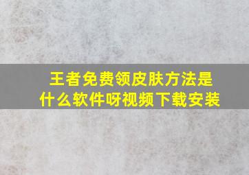 王者免费领皮肤方法是什么软件呀视频下载安装