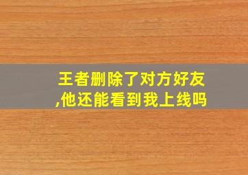 王者删除了对方好友,他还能看到我上线吗