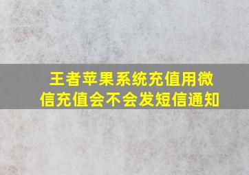 王者苹果系统充值用微信充值会不会发短信通知