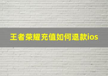 王者荣耀充值如何退款ios