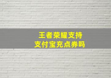 王者荣耀支持支付宝充点券吗