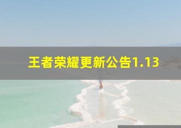 王者荣耀更新公告1.13