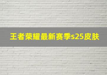 王者荣耀最新赛季s25皮肤