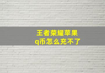 王者荣耀苹果q币怎么充不了