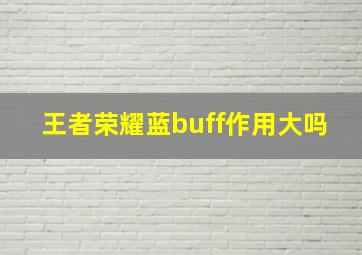 王者荣耀蓝buff作用大吗