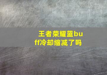 王者荣耀蓝buff冷却缩减了吗