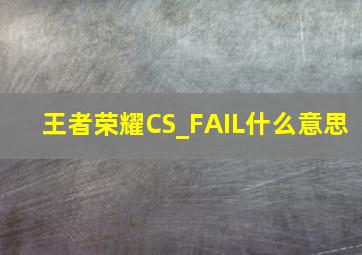 王者荣耀CS_FAIL什么意思