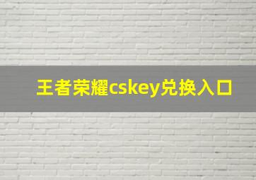 王者荣耀cskey兑换入口