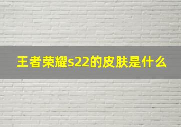 王者荣耀s22的皮肤是什么