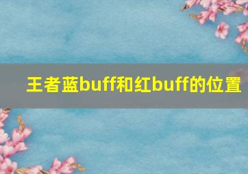 王者蓝buff和红buff的位置