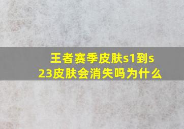 王者赛季皮肤s1到s23皮肤会消失吗为什么