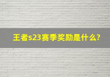 王者s23赛季奖励是什么?