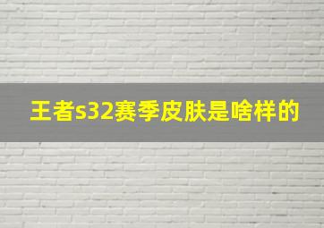 王者s32赛季皮肤是啥样的