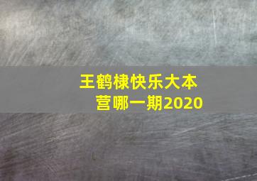 王鹤棣快乐大本营哪一期2020