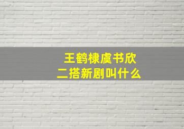 王鹤棣虞书欣二搭新剧叫什么