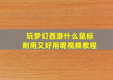 玩梦幻西游什么鼠标耐用又好用呢视频教程