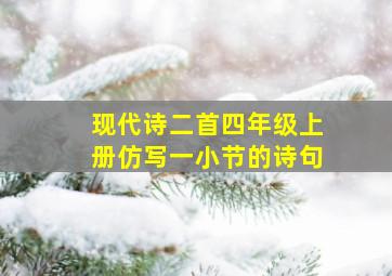 现代诗二首四年级上册仿写一小节的诗句