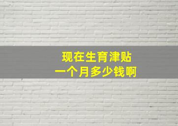 现在生育津贴一个月多少钱啊