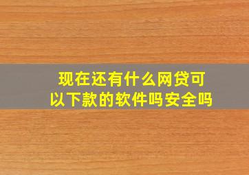 现在还有什么网贷可以下款的软件吗安全吗