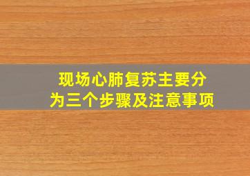 现场心肺复苏主要分为三个步骤及注意事项