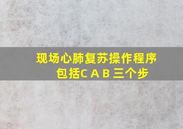 现场心肺复苏操作程序包括C A B 三个步