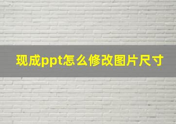 现成ppt怎么修改图片尺寸