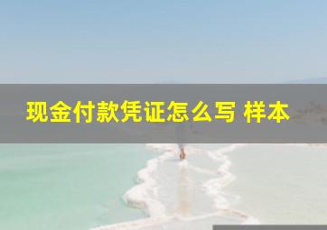 现金付款凭证怎么写 样本