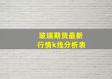 玻璃期货最新行情k线分析表