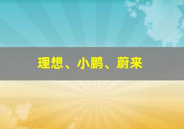 理想、小鹏、蔚来