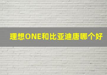 理想ONE和比亚迪唐哪个好