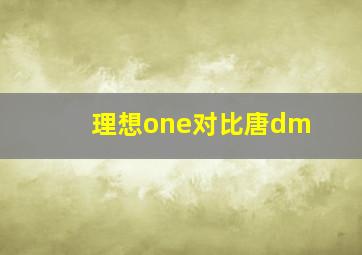 理想one对比唐dm