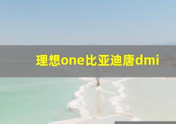 理想one比亚迪唐dmi