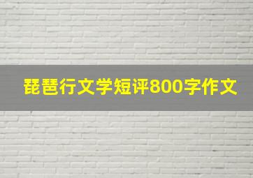 琵琶行文学短评800字作文