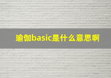 瑜伽basic是什么意思啊