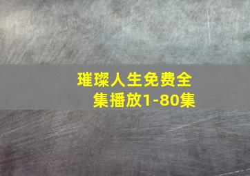 璀璨人生免费全集播放1-80集