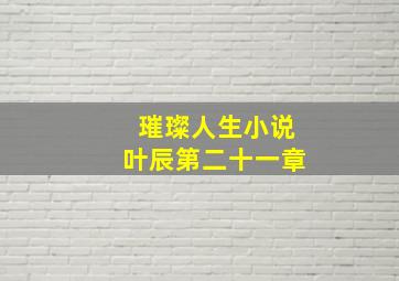 璀璨人生小说叶辰第二十一章