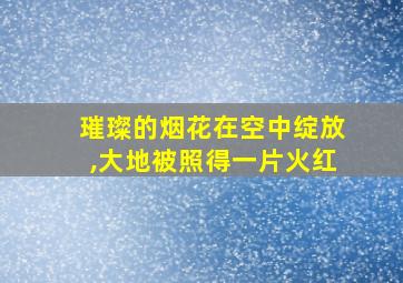 璀璨的烟花在空中绽放,大地被照得一片火红