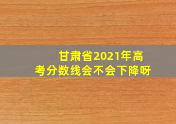 甘肃省2021年高考分数线会不会下降呀