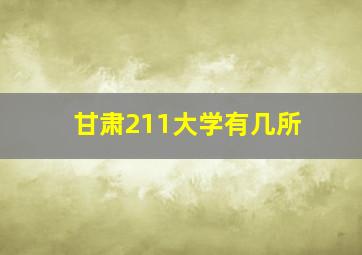 甘肃211大学有几所