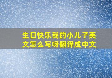 生日快乐我的小儿子英文怎么写呀翻译成中文