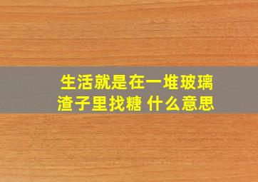 生活就是在一堆玻璃渣子里找糖 什么意思