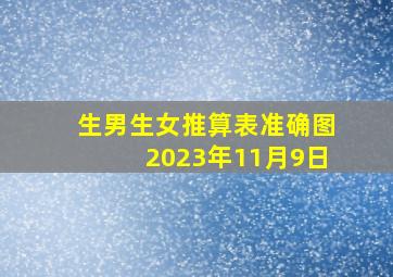 生男生女推算表准确图2023年11月9日