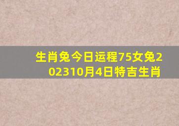 生肖兔今日运程75女兔202310月4日特吉生肖