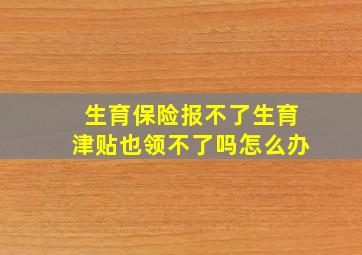 生育保险报不了生育津贴也领不了吗怎么办