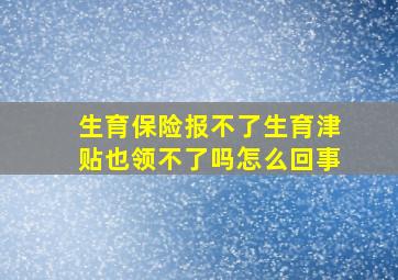 生育保险报不了生育津贴也领不了吗怎么回事