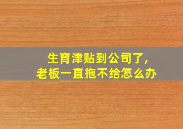 生育津贴到公司了,老板一直拖不给怎么办