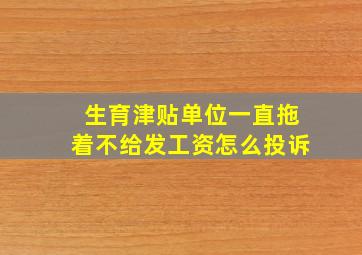 生育津贴单位一直拖着不给发工资怎么投诉