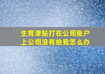 生育津贴打在公司账户上公司没有给我怎么办