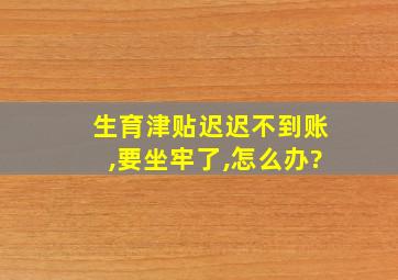 生育津贴迟迟不到账,要坐牢了,怎么办?