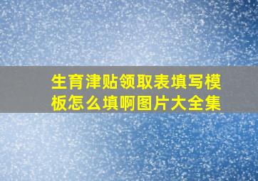 生育津贴领取表填写模板怎么填啊图片大全集